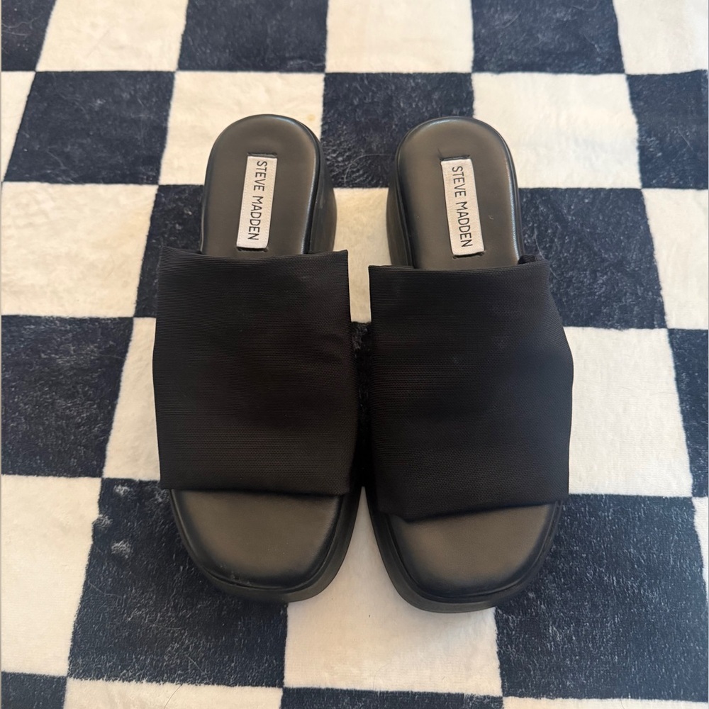 Steve Madden Black Women's Slinky Platform Sandals Womes size 38/7